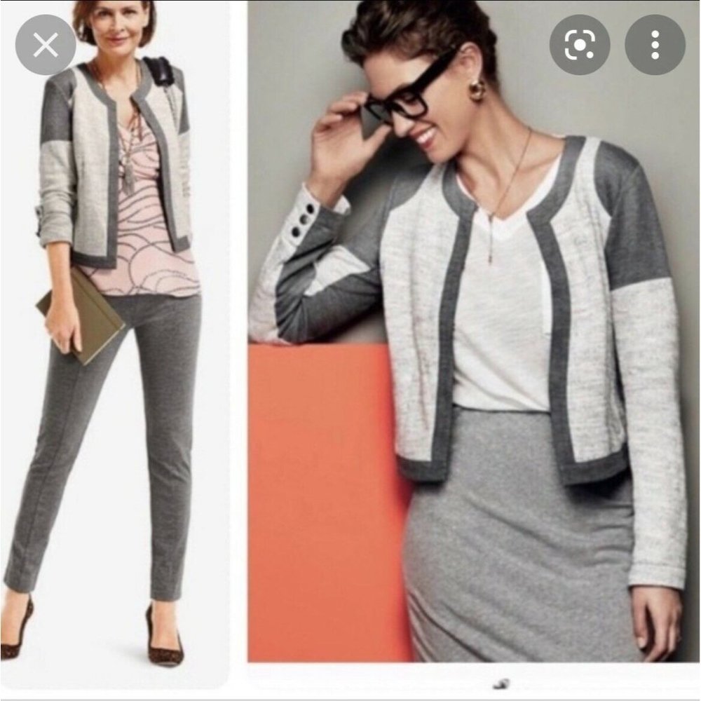 NWT CAbi Shrunken Moto Blazer Jacket M in Gunmetal Gray #211 MSRP$158 - Picture 12 of 16
